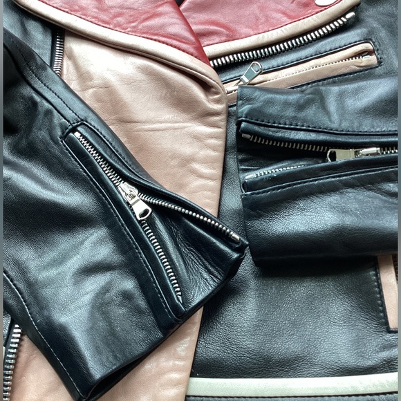 Valentino Heart Intarsia Leather Biker Jacket. (MC) - Picture 8 of 17